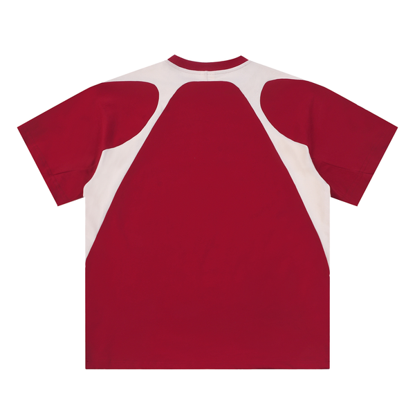 back of red and white  T-shirt with an islamic quote 